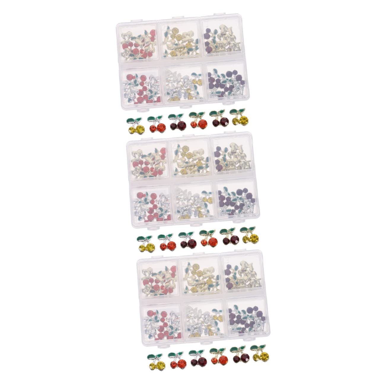 Healeved 180 Piezas accesorios de arte de uñas de diamantes de imitación clavos de forma gemas de frutas decoración uñas decoraciones uñas joyas pedrería cristales de uñas