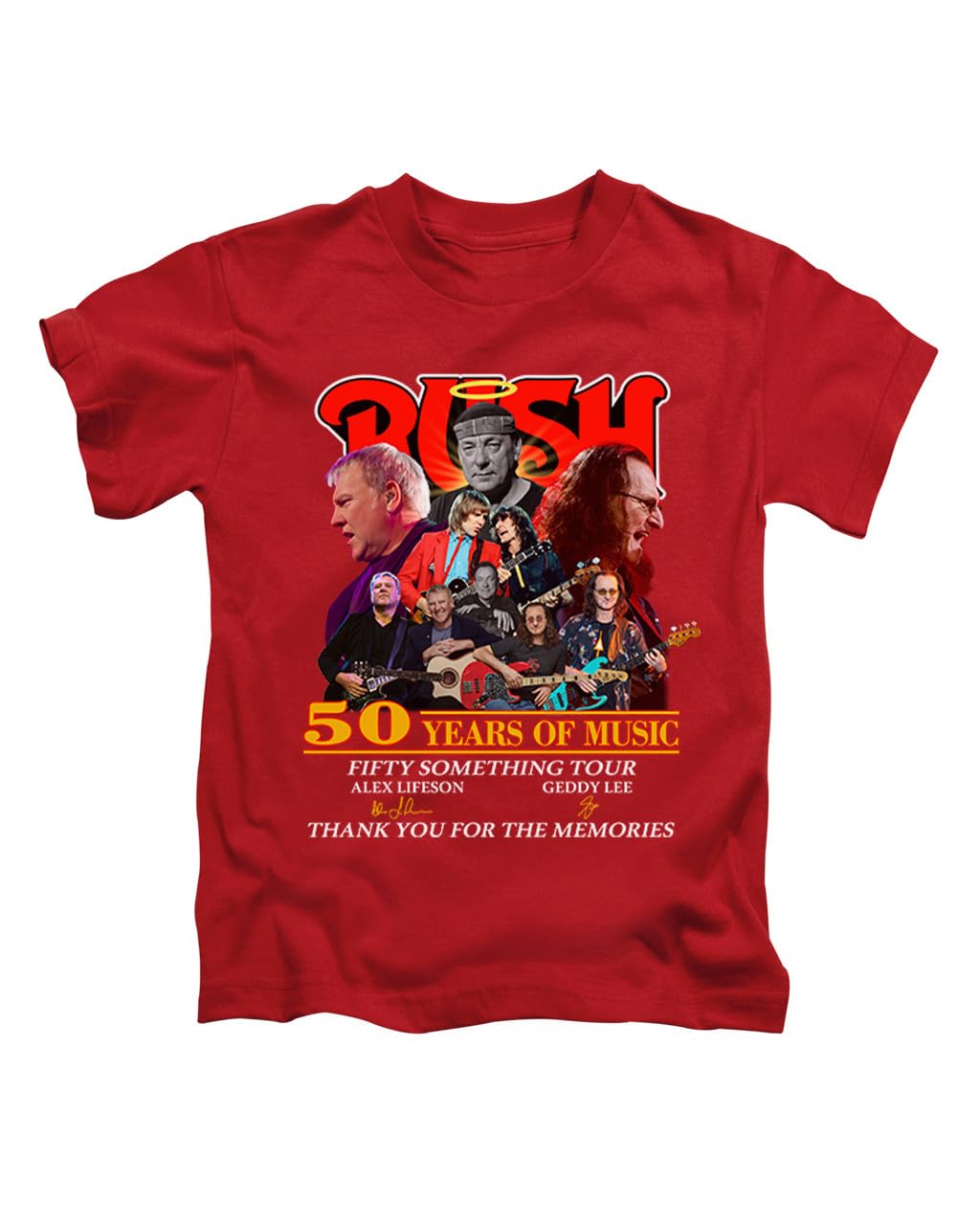 Rush Fifty Something 50 Years Iconic Alex Rock geedy pop Punk Icons Cool Tee T-Shirt Funny Unisex T Shirt Top Red