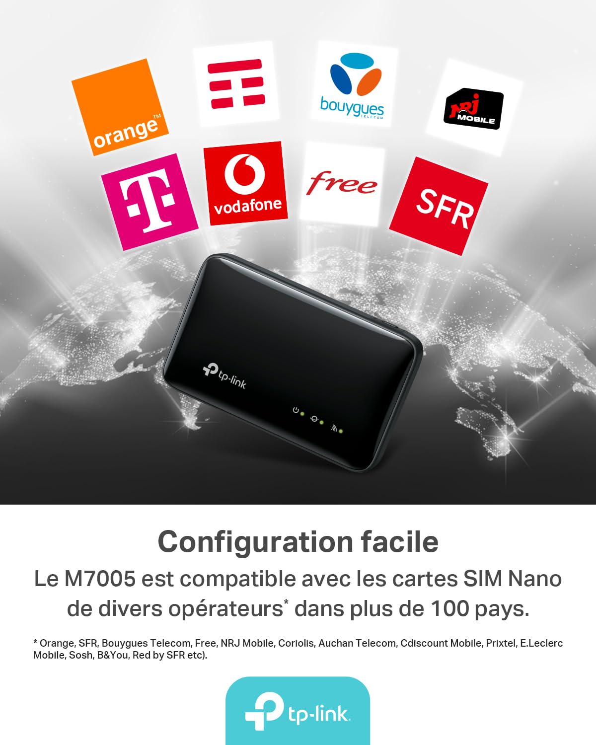 TP-Link M7005 Hotspot Mobile 4G LTE Wi-Fi 6 Batterie 2400 mAh USB-C