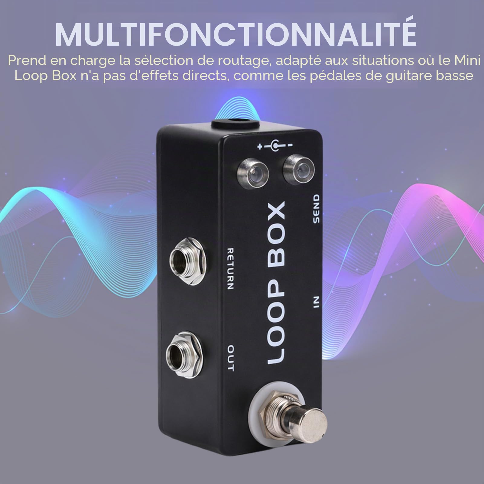 Effet de Boucle de Guitare, Mini Loop Box Pédale D'effet pour Guitare Pédale D'amplificateur de Guitare Électrique True Bypass Loop Switcher Pédales D'accordage pour Guitare Basse Électrique