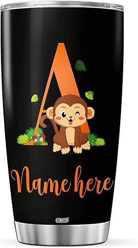 Vista 15 de CUBICER Vaso de café personalizado con inicial de unicornio de acero inoxidable con nombre personalizado, taza de bebida con letras de animales