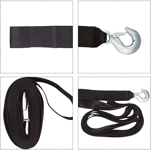 Miniatura 5 de Correa de remolque con ganchos de 2 pulgadas x 20 pies, cuerda de remolque de capacidad de 20,000 libras, correas de remolque de emergencia