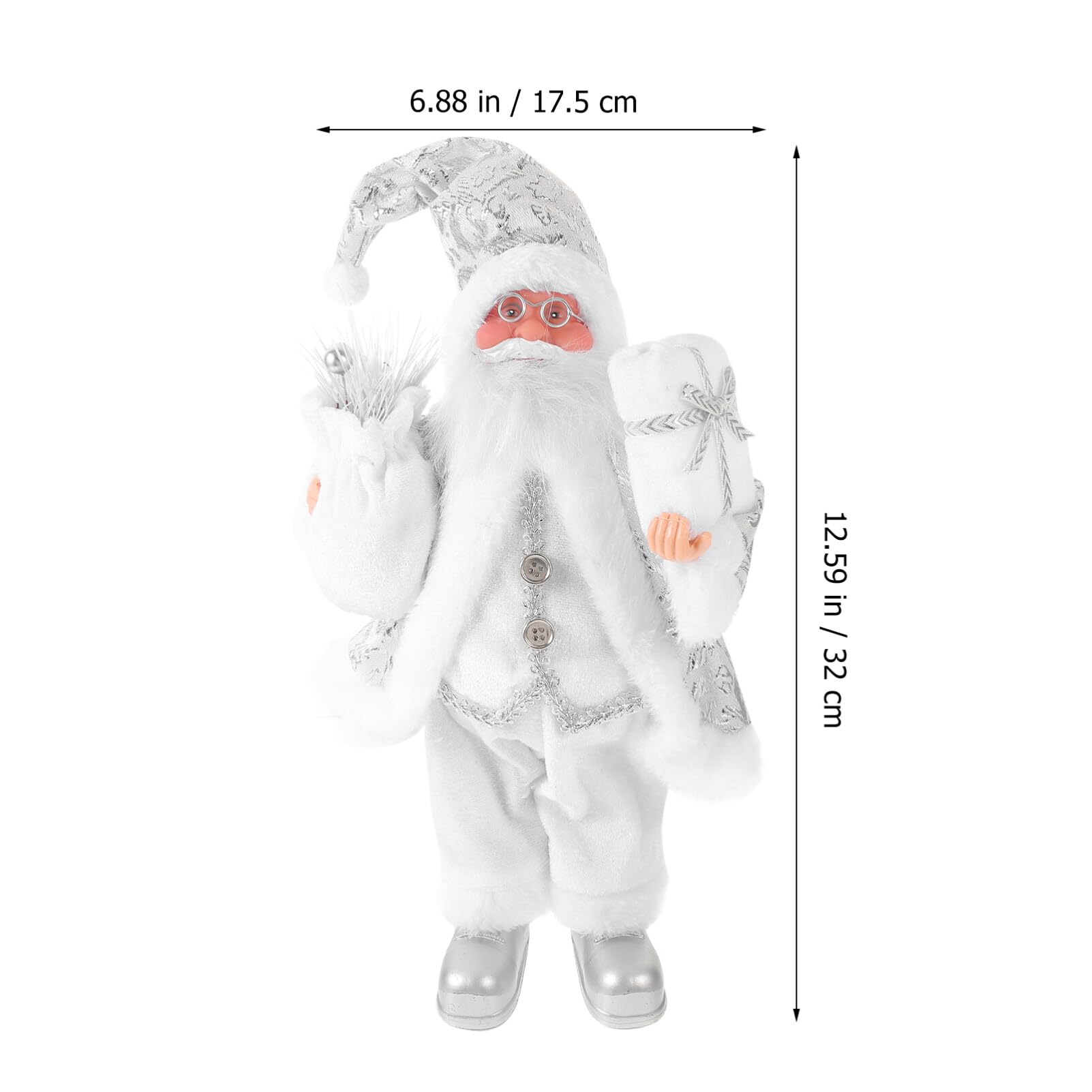 HOMSFOU Figura di Babbo Natale di Natale in plastica Statua in piedi Statua tradizionale di Natale Figurine Desktop Ornamento per le vacanze invernali Bomboniere di Natale