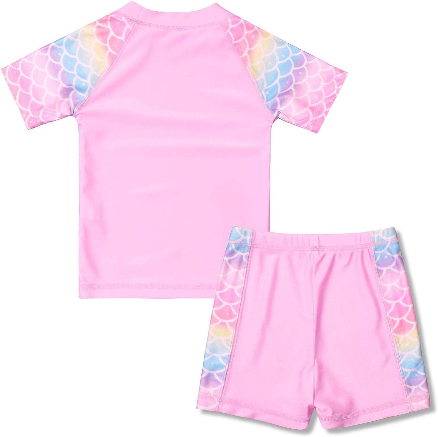 QPANCY Rash Guard for Girls Swimwear 2-Piece Mermaid Unicorn Swimsuit UPF 50+ UV - Image 2