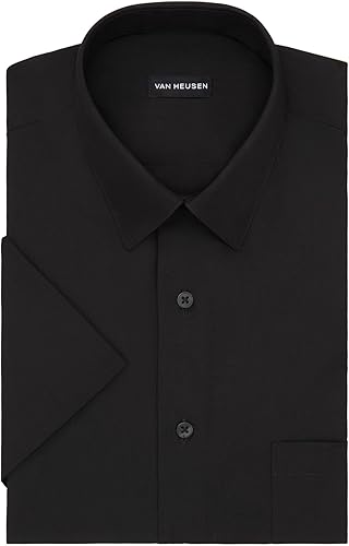 Miniatura 3 de Van Heusen Camisa de vestir para hombre de manga corta, corte regular, popelín lisa