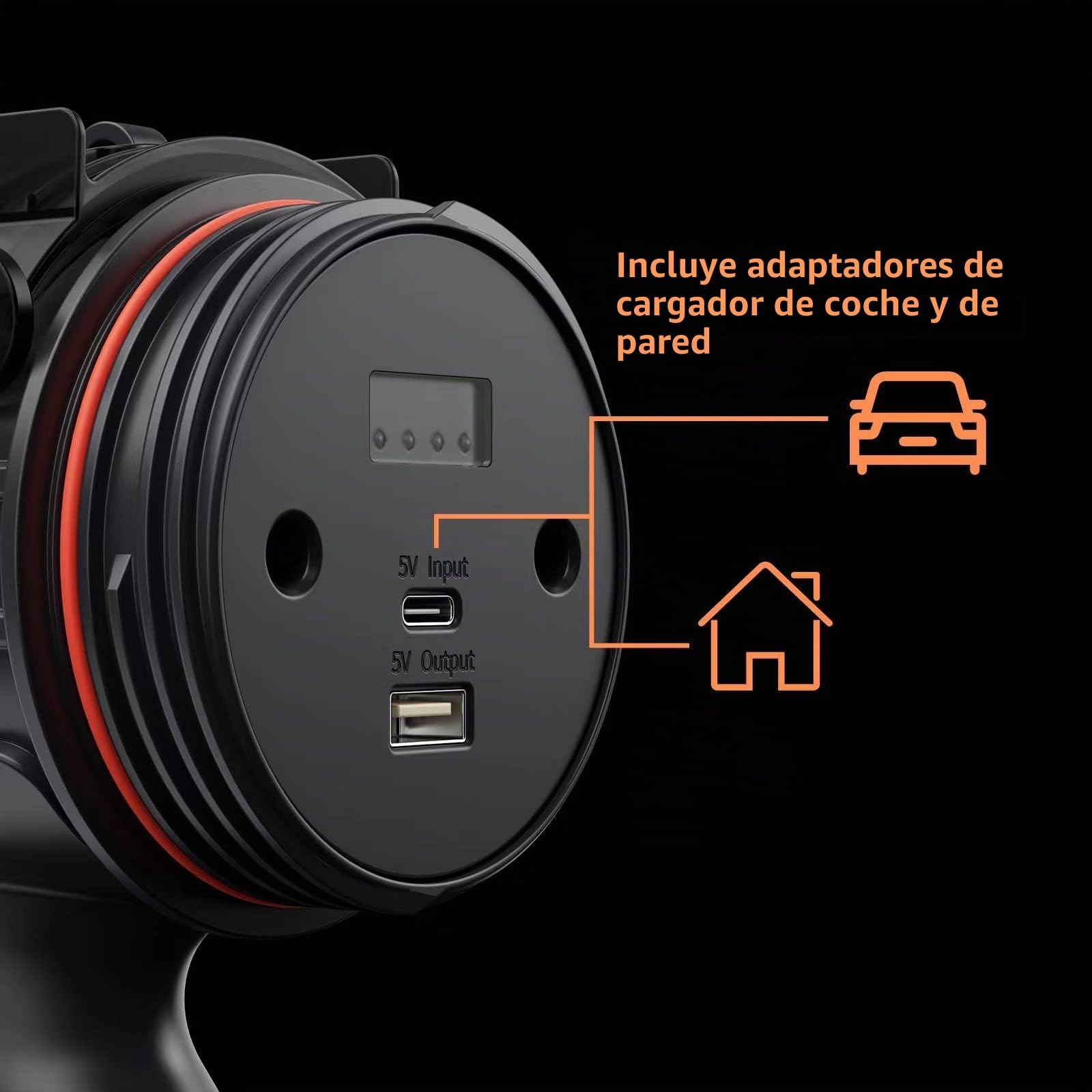 BUYSIGHT Linterna recargable, 1000000 LMS, foco de mano, impermeable, lámpara de caza con filtro rojo (negro grafito)