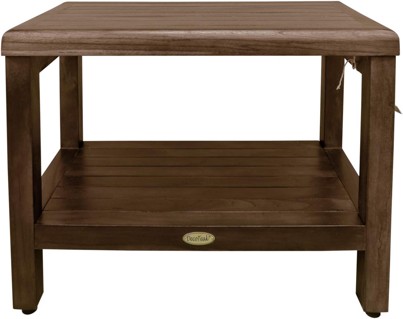 24" Teak Shower Bench with Shelf- Sitting, Storage, Display, Shaving Foot Rest