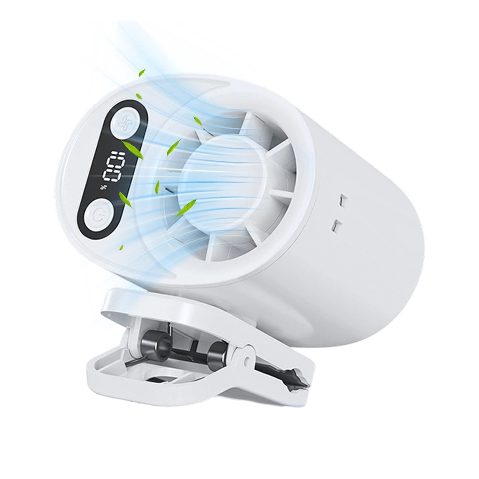 Mini ventilateur à pince 100 vitesses avec affichage numérique LED