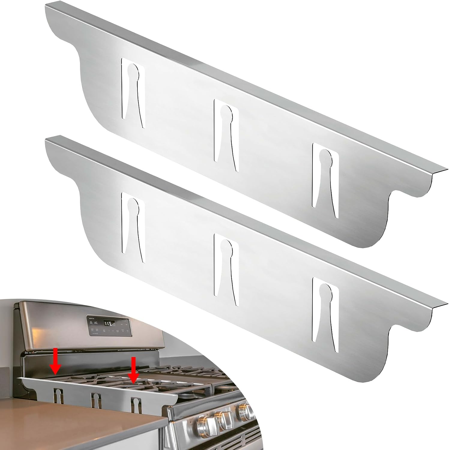 Stove Gap Covers Stainless Steel, Kitchen Stove Counter Gap Cover Range Filler Heat Resistant