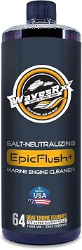 WAVESRX Salt-Neutralizing Boat & Jet Ski Motor Flush + Protectant EpicFlush+ | Marine Engine Cleaner - Removes Salt Deposits & Rust | Protective Coating - Prevents Salt Buildup & Prevents Corrosion