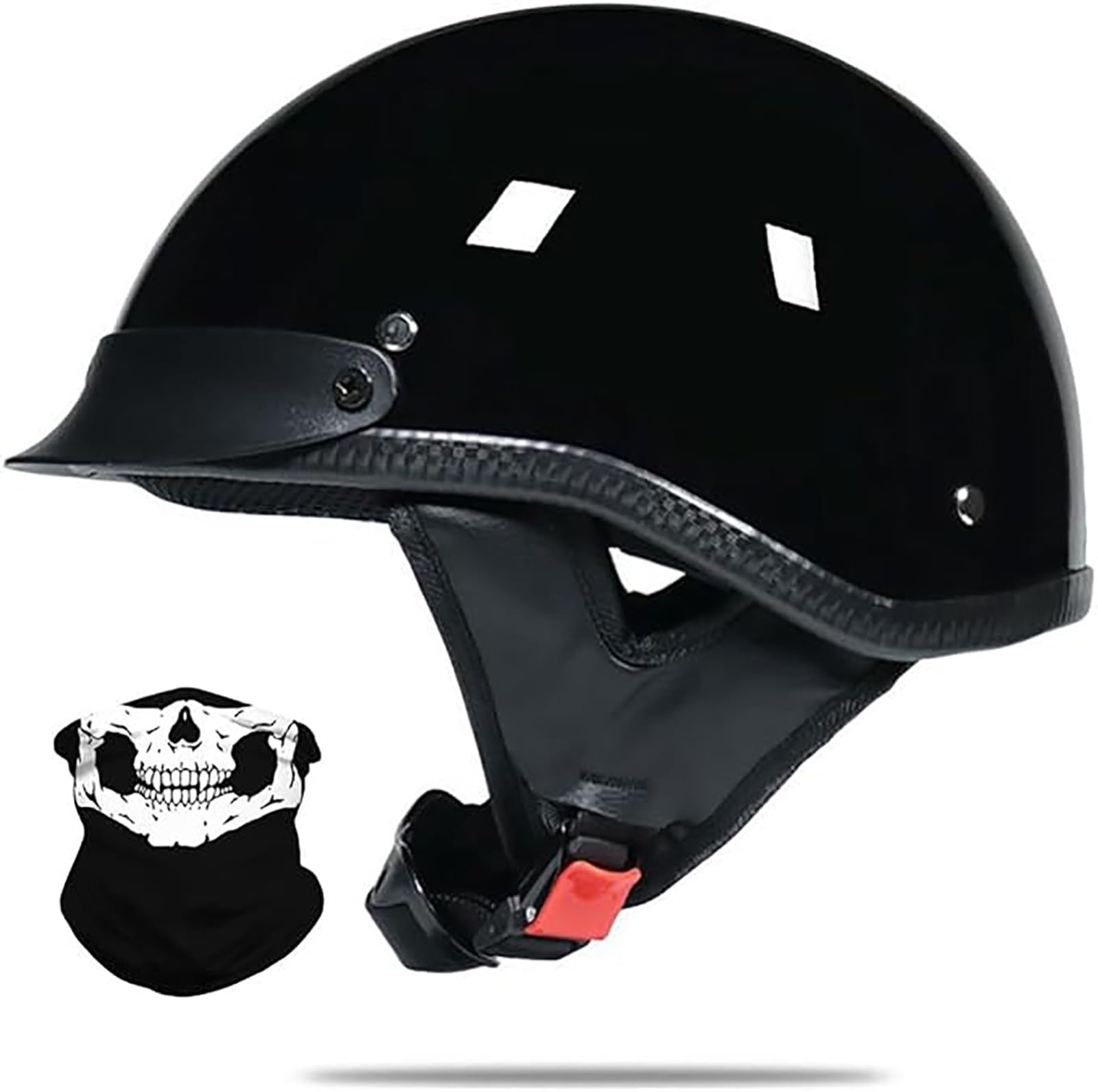 Casco Jet Retro ECE Leggero con Visiera Solare e Occhiali Uomo Donna