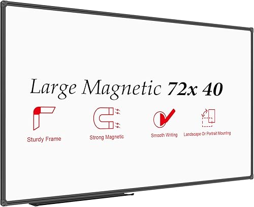Vista 13 de JILoffice Pizarra Blanca Magnética/Pizarra Blanca, Pizarra de Borrado en Seco de 48 x 24 Pulgadas, Marco de Aluminio Negro, Pizarra Montada