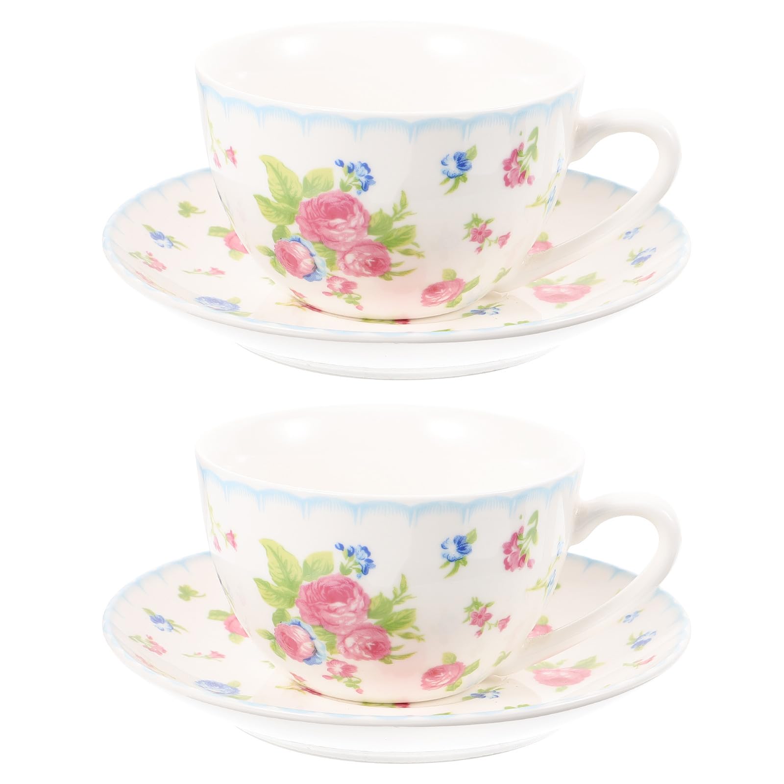 Artibetter Set di Tazzine da Caffe in Bone China 150ml Piattino, Design Retrò Elegante, per Regalo Compleanno Donna e Occasioni Speciali