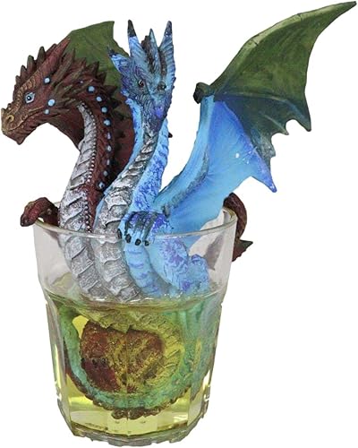 Miniatura 3 de Ebros Gift Drunken Beverage Spirit Cocktail Drink Gin and Tonic Dragon - Figura de tiro de cristal de 6.5 pulgadas de alto, escultura medieval