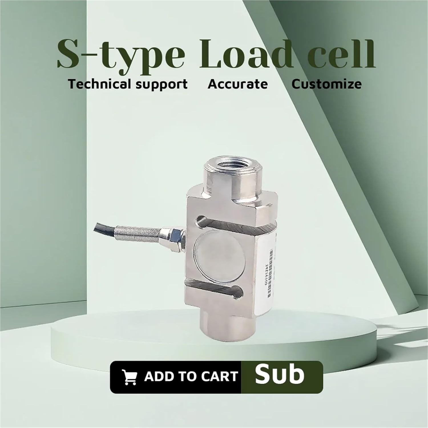 Column S-Type Load Cell, 50kg~100t Compression Sensor, Stainless Steel, IP66, Industrial Weight Sensor(5T)