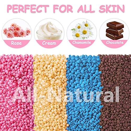 Leaflai Hard Wax Beads, Professional Wax Beads For Hair Removal 400G Hair Wax With 10 Pcs Wood Sticks For Full Body Brazilian Bikini Face Legs Eyebrow Painless At Home For Woman Men thumb #1