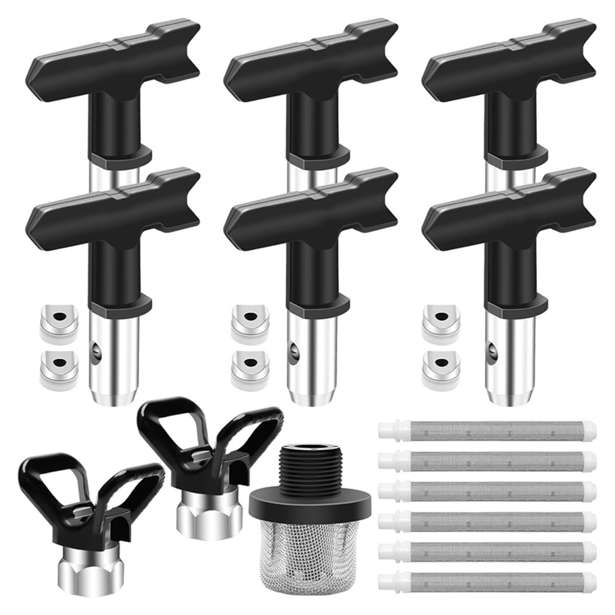 Alide A Set Reversible Airless Paint Sprayer Nozzle Tips Airless Sprayer Spraying Machine Parts for Homes Buildings Decks Fences Tool(Model: 623/417/517/109/211/315)