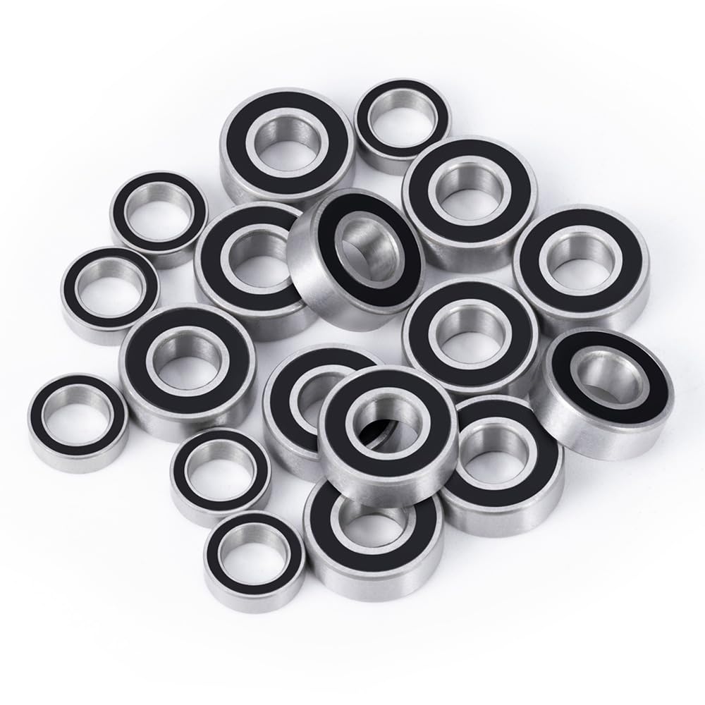BRKRC 18pcs/Set Steel Rubber Sealed Ball Bearings Kit for 1/10 Tamiya M05 & M06 Series RC Car Upgrade Parts