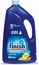 Finish Gel Liquid Dishwasher Detergent, Advanced Deep Cleaning Power Dish Soap, Fights Tough Stains, Dishwasher Soap, Septic Safe Dish Detergent, Lemon Scent, 75oz