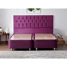 Niron Yatak Violet Baza ve Ba l k Seti 180x200 cm  ift Ki ilik Sand kl  Mor Kuma  Baza ve Ba l