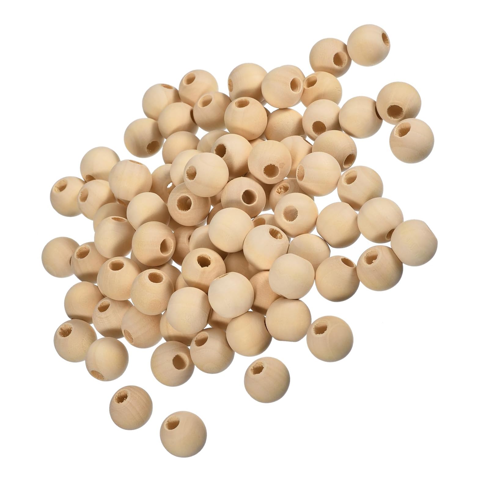 Unifizz 100Pcs 20mm Natural Round Wooden Beads with 5mm Holes, Unfinished Smooth Wood Spacer Beads for DIY Crafts, Jewellery Making, Home Decor & Party Decoration