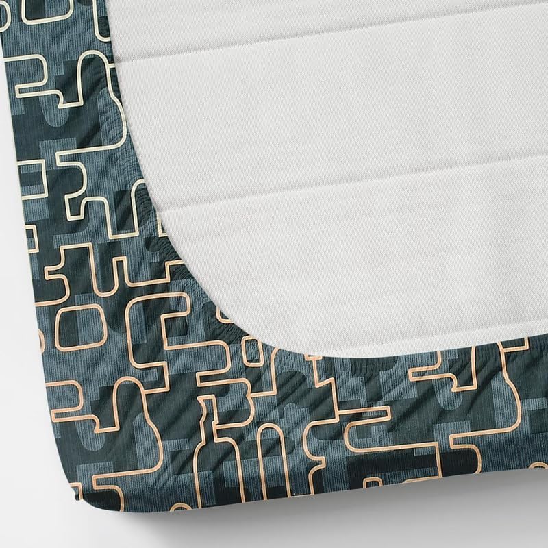 Image of 300 TC Cotton Feel Glace Cotton Elastic Fitted Bedsheet for King Size Double Bed | Fits up to 8 Inch Mattress | Printed Bedsheet with 2 Pillow Covers (Zik Zak, Double Size - 72 inchx72 inch)