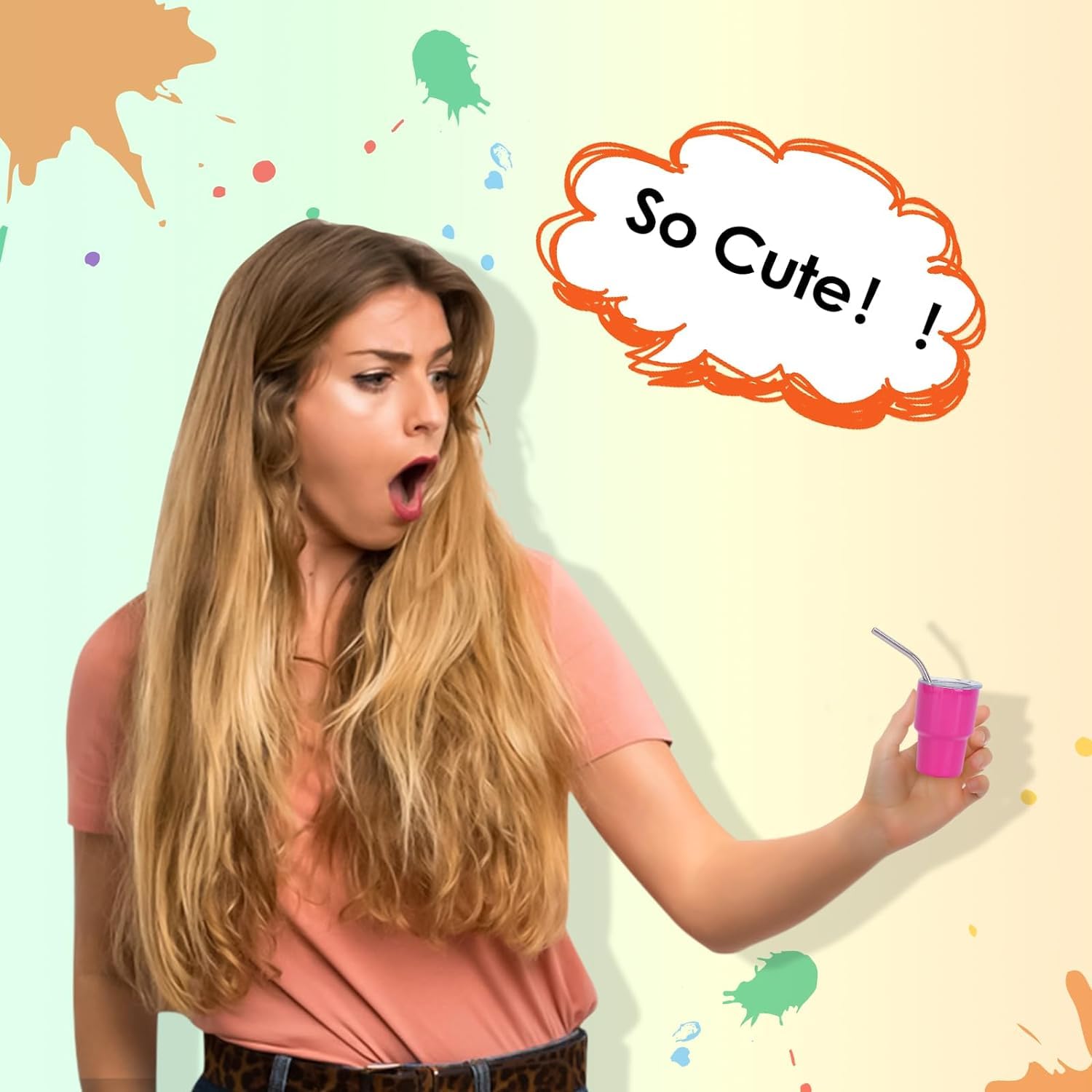 Daofaith Mini Verre à Shot De 59 Ml Avec Paille, Verre à Strass Avec Couvercle Pour Voyage, Fête, Camping (rose Rouge