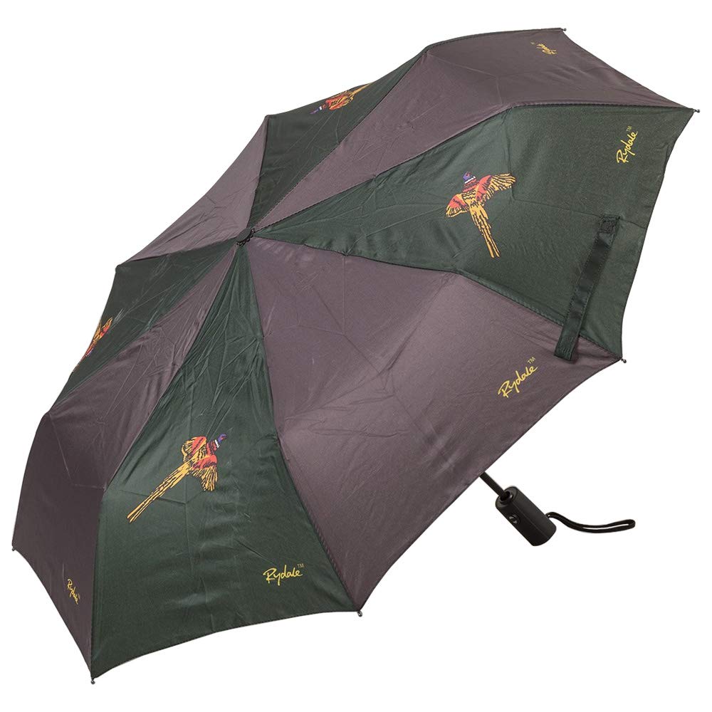 Rydale Compact Travel Umbrella Pheasant Hare Duck Tweed Printed Storm Proof Men's Ladies Country Brolly