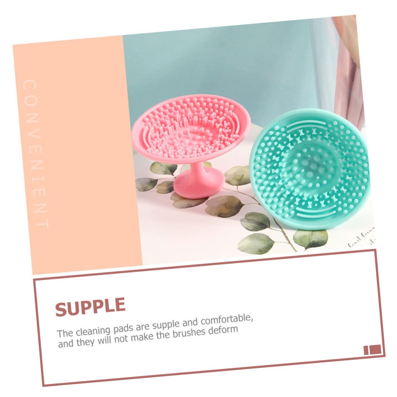 MAGICLULU 4 Set Di Pennelli Per Il Trucco Ergonomici Pulisci Pennelli in Silicone Tappetino Per Pennelli Cosmetici Design Salvaspazio 6 Pezzi * 4