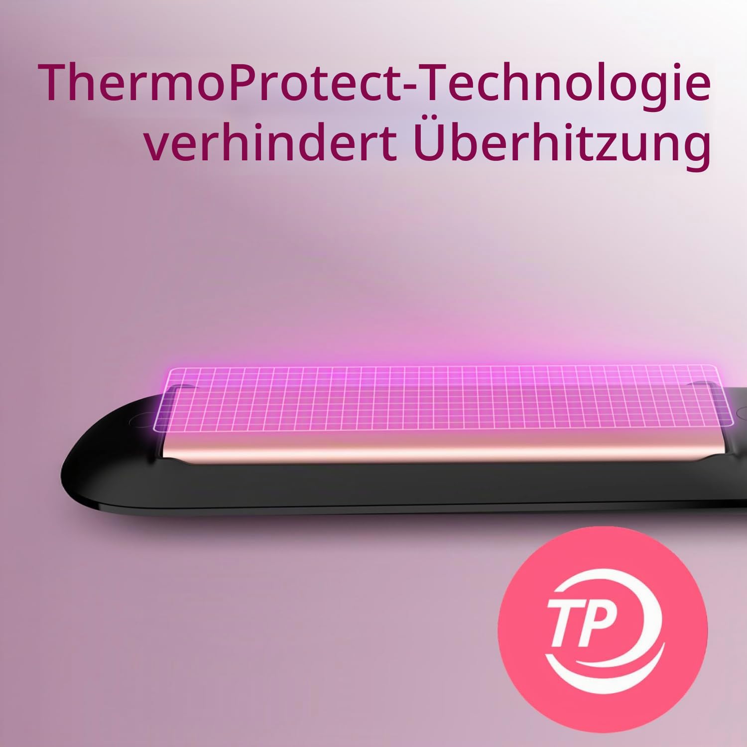 Philips ThermoProtect Haarglätter - Weiches, glänzendes Haar dank Ionisierungsfunktion, ThermoProtect-Technologie (Modell BHS378/00)