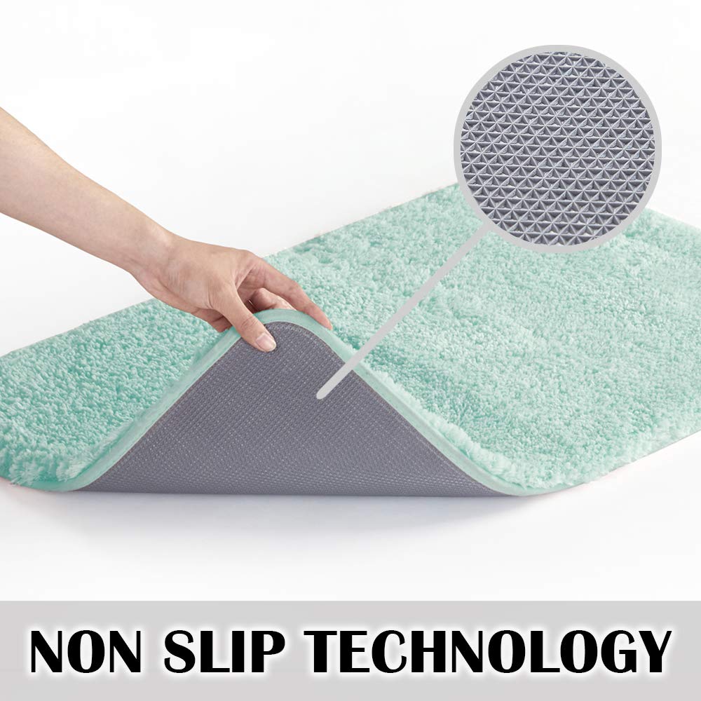 Suchtale - Tappeto da bagno antiscivolo per bagno, assorbente, in morbida microfibra, lavabile in lavatrice, per il bagno 20" x 32" acqua