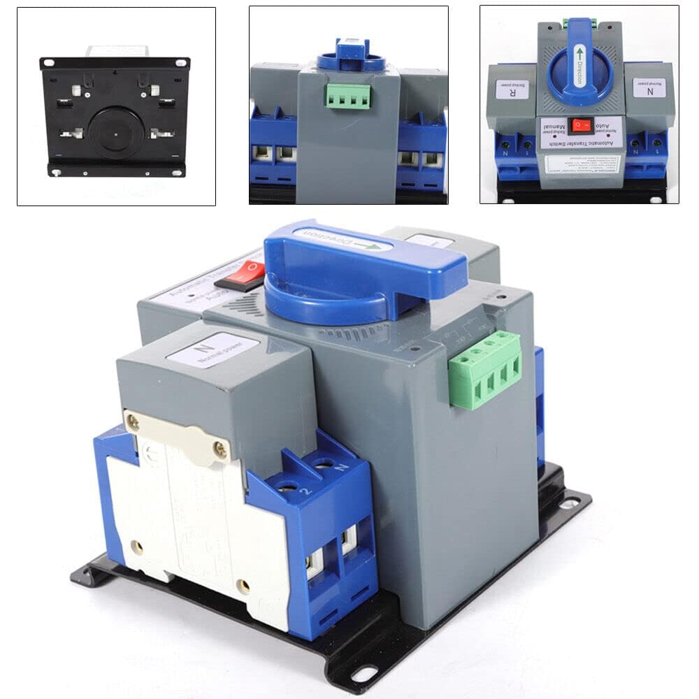 Double Power Transfert Automatique 2P 63A Switch Generator Inverter Micro Break Type Mini Changeover, pour Surveillance, Lutte Incendie, Immeubles de Bureaux