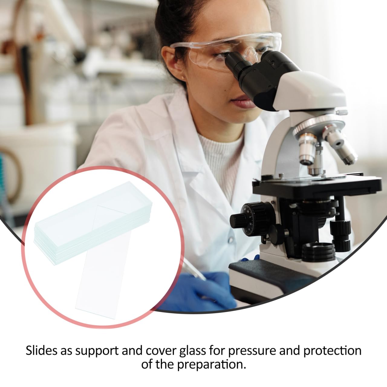 50piezas Portas Objetos De Microscopio Borde Esmerilado Cubreobjetos Para Laboratorio Completo De Slides Para Estudio Científico y Biológico