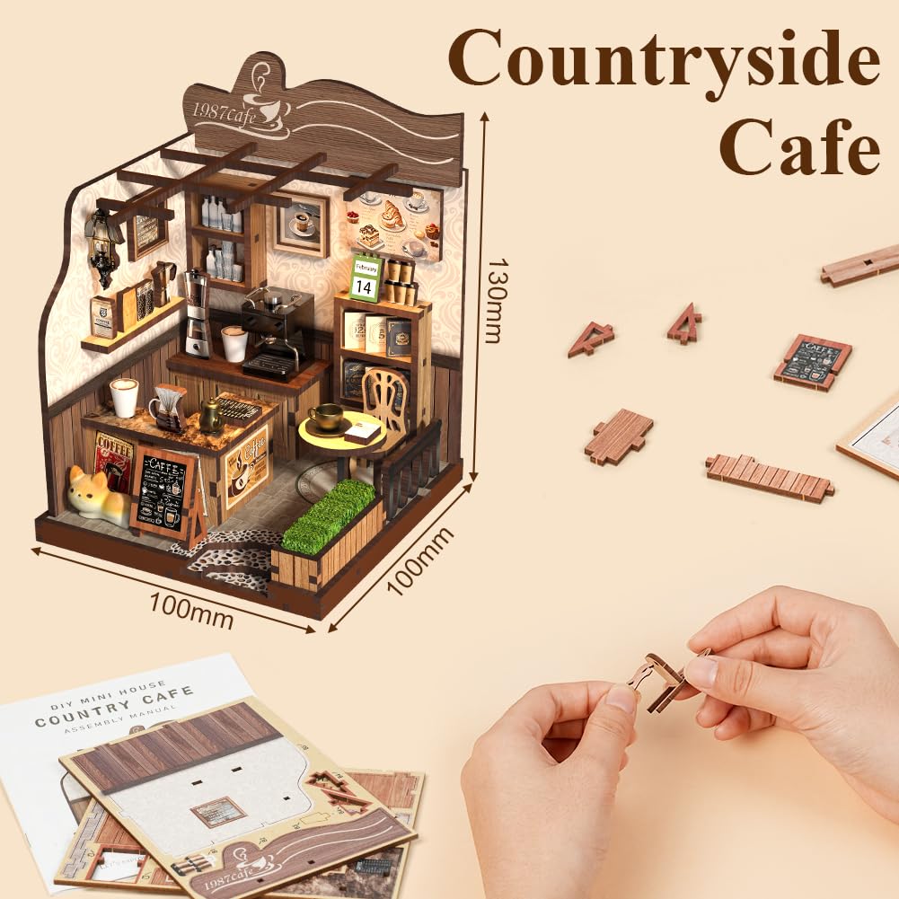 Aolso DIY Miniature House Kit,Model Kits,Miniature Café,Wooden House Kit for Adults and Teens,Wooden Building Kits,Gifts for Family and Friends - Image 2