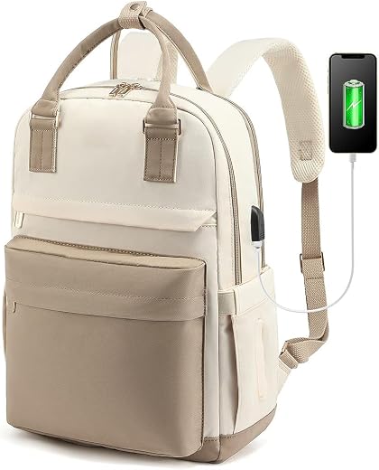 PALAY® Laptop Backpack for Women 15.6 Inches Oxford Cloth Laptop Backpack with Handle Travel Backpack Burden Relief Backpa...