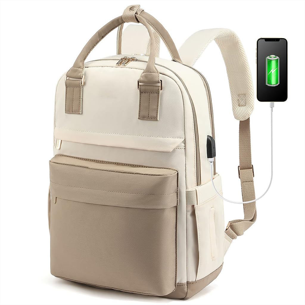 PALAY® Laptop Backpack for Women 15.6 Inches Oxford Cloth Laptop Backpack with Handle Travel Backpack Burden Relief Backpa...