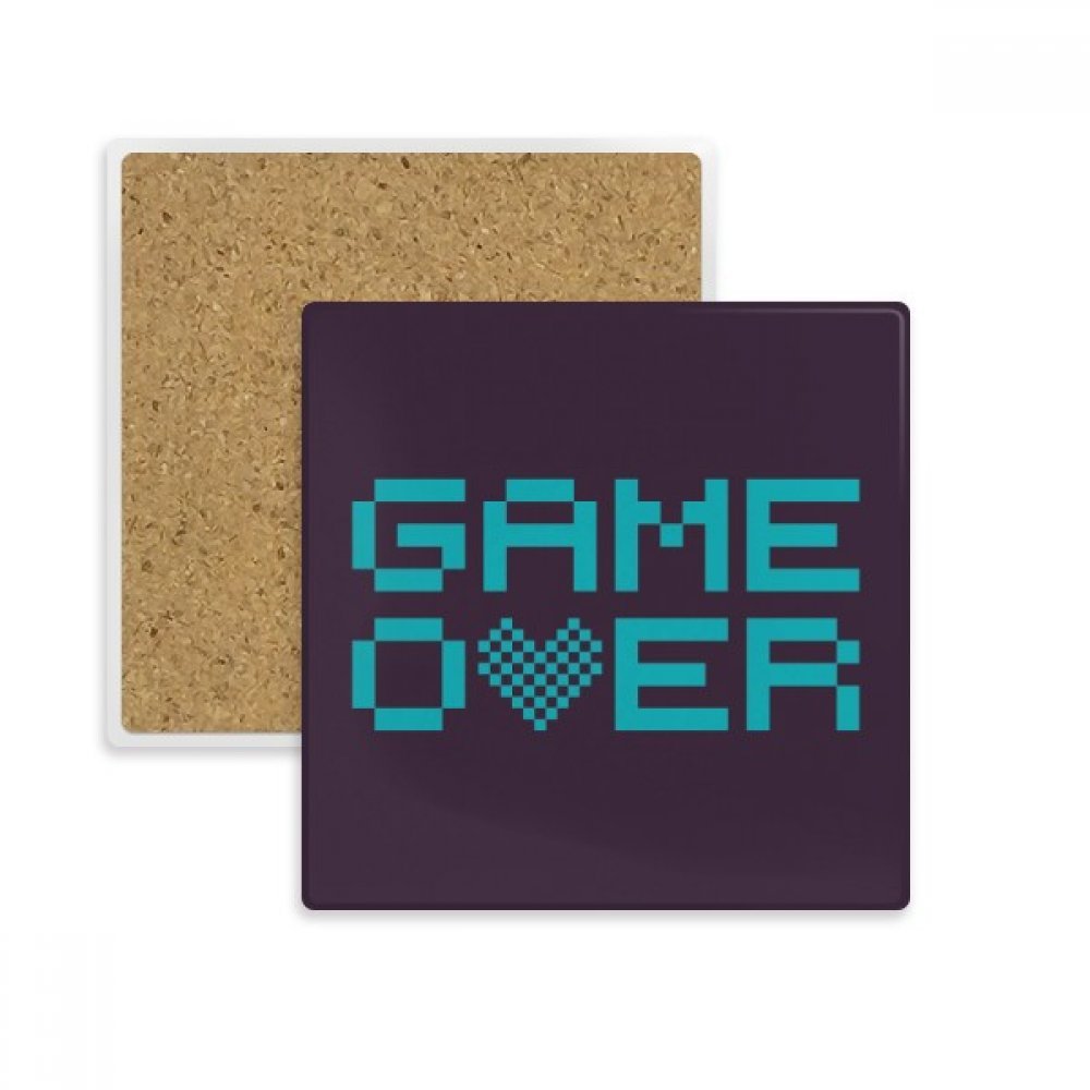 Coaster tasse design pixel bleu rétro déco de table salon chic