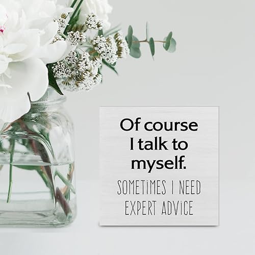 Miniatura 5 de Letrero de madera para oficina de campo, letrero de escritorio, letrero de supuesto que hablo a mí mismo, caja de madera, rústico, hogar, oficina,