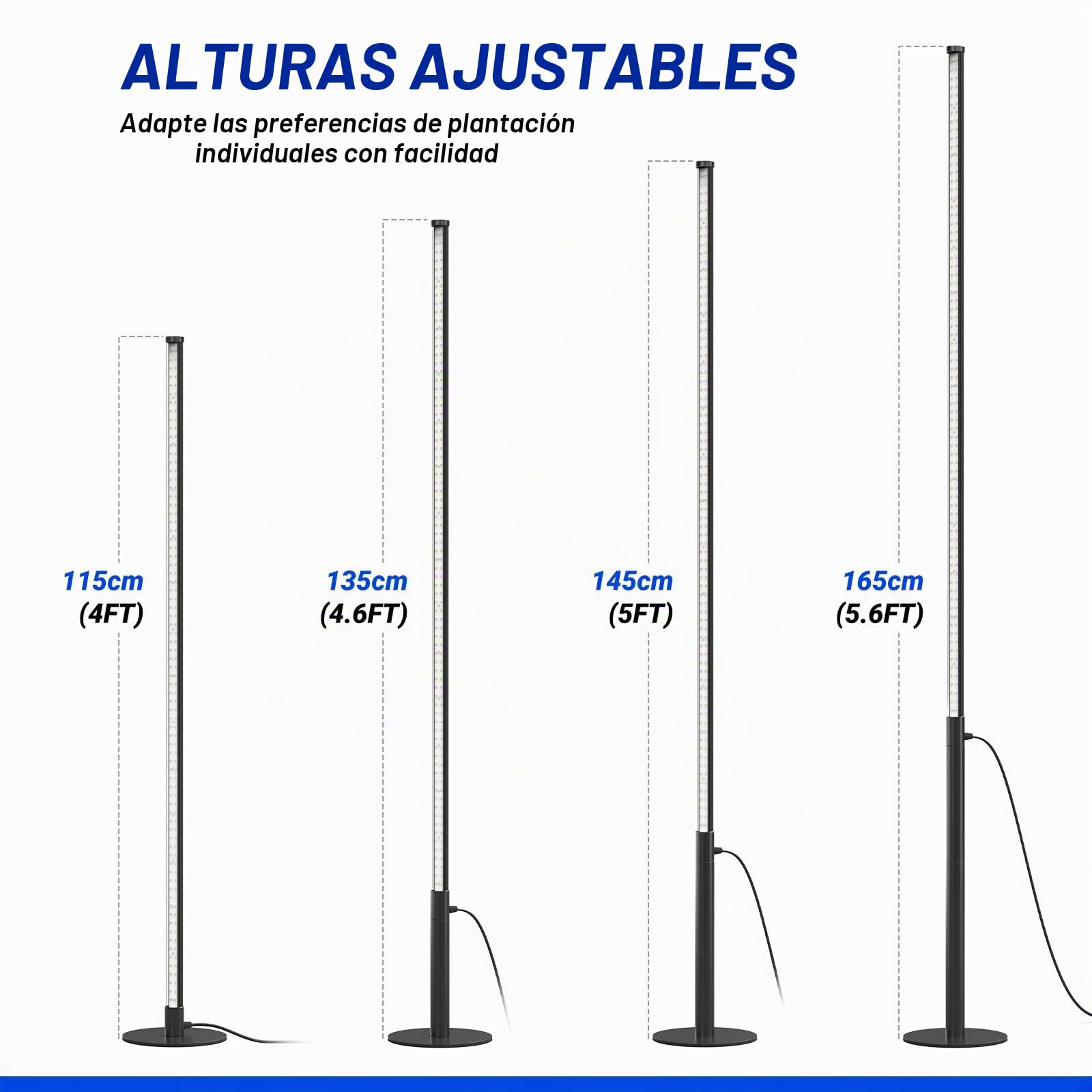 Barrina T10 Pro - Luz de cultivo de pie con temporizador, 42 W, 169 LED, luces de crecimiento verticales de espectro completo para plantas de interior, amplia cobertura, 115 cm a 165 cm de altura con
