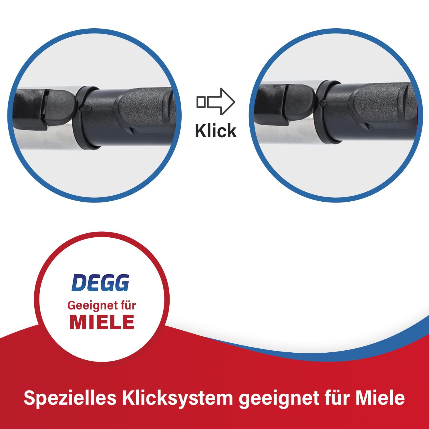 DEGG Rura teleskopowa – kompatybilna z odkurzaczem Miele 35 mm z systemem zatrzaskowym, drążek teleskopowy ze stali nierdzewnej do rur ssących Classic C1, Complete C2 & C3, Guard S1, M1 i L1
