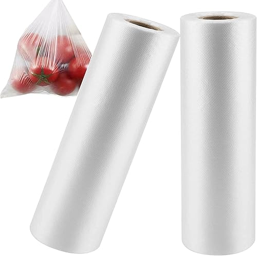 2 rollos de bolsas de plástico de 10 x 14 pulgadas, 1000 bolsas transparentes para almacenamiento de alimentos, bolsas de rollo de verduras para