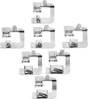 7pcs Metal Sewing Presser Feet Set for Home and Industrial Machines, Multi-Function Wear-Resistant Portable Foot Accessories for Professional Stitching and Rolled Hemming