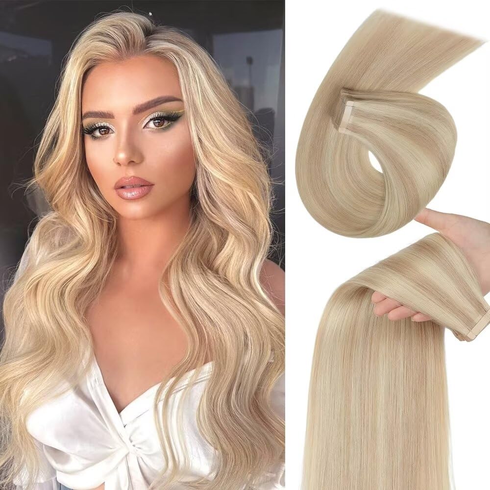 YDDM P6/613 - Extensiones de pelo humano con cinta adhesiva, 20 unidades, 60 cm — view 7
