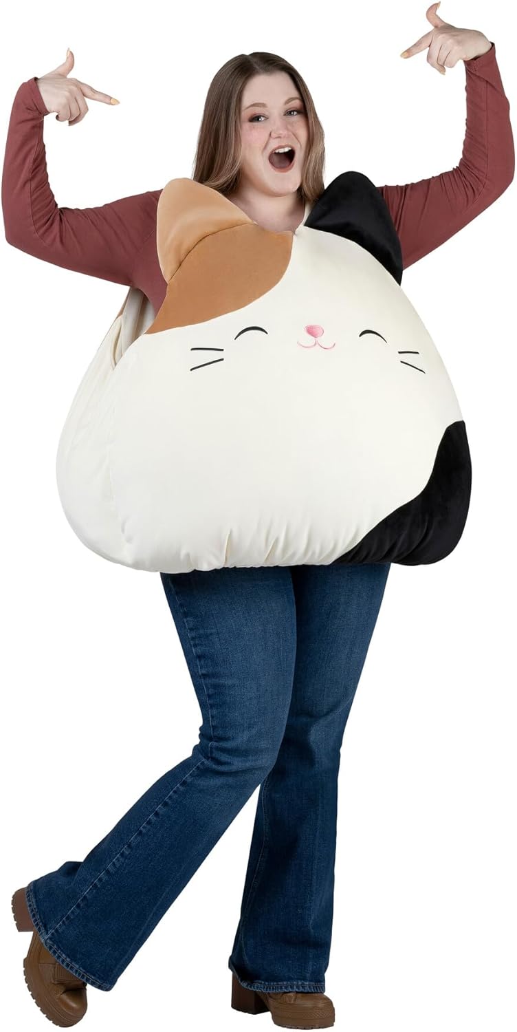 Jazwares Adult Squishmallow Cam The Cat Costume - Plush Calico Cat Vest for Halloween and Cosplay - One Size