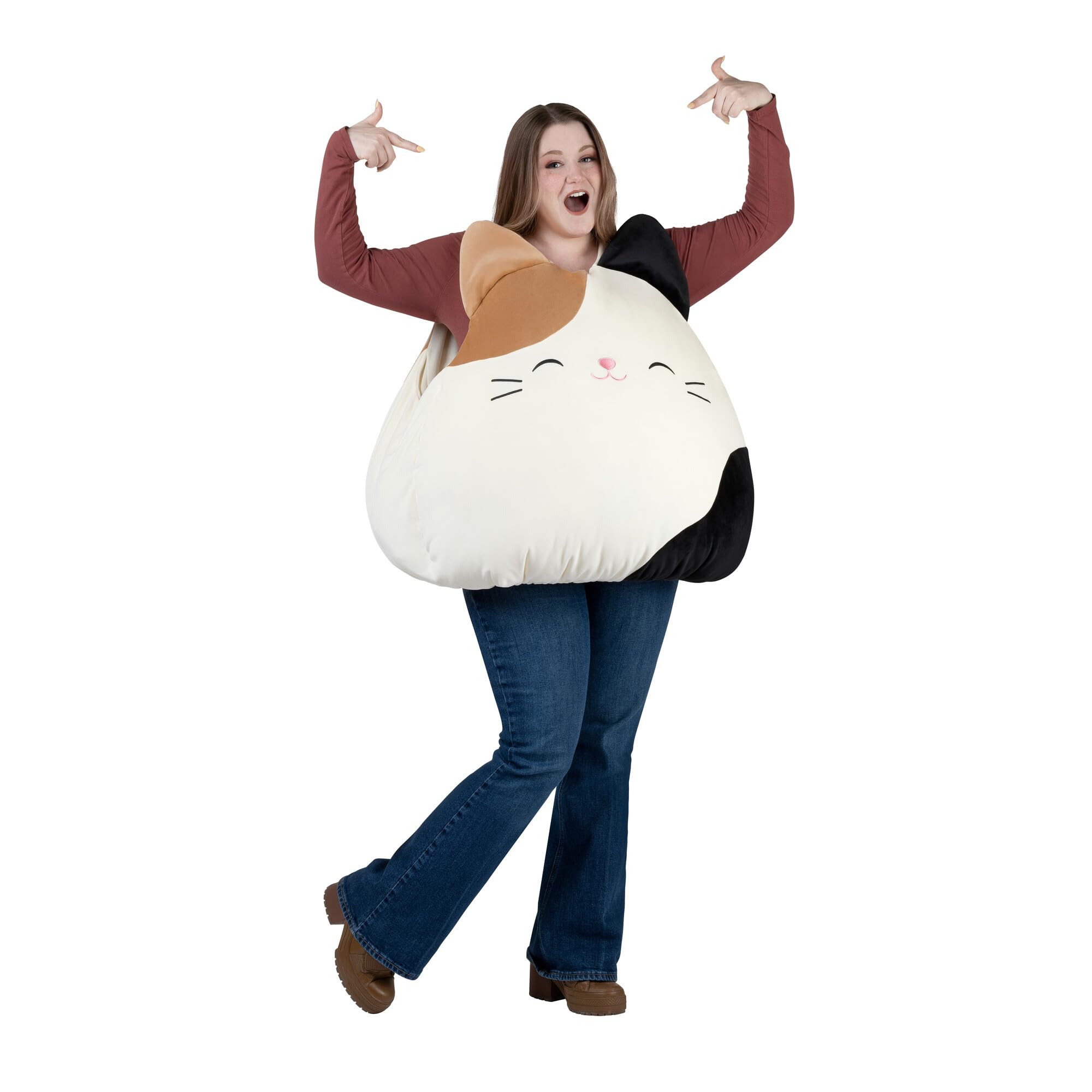 Jazwares Adult Squishmallow Cam the Cat Costume - Plush Calico Cat Vest for Halloween and Cosplay - One Size