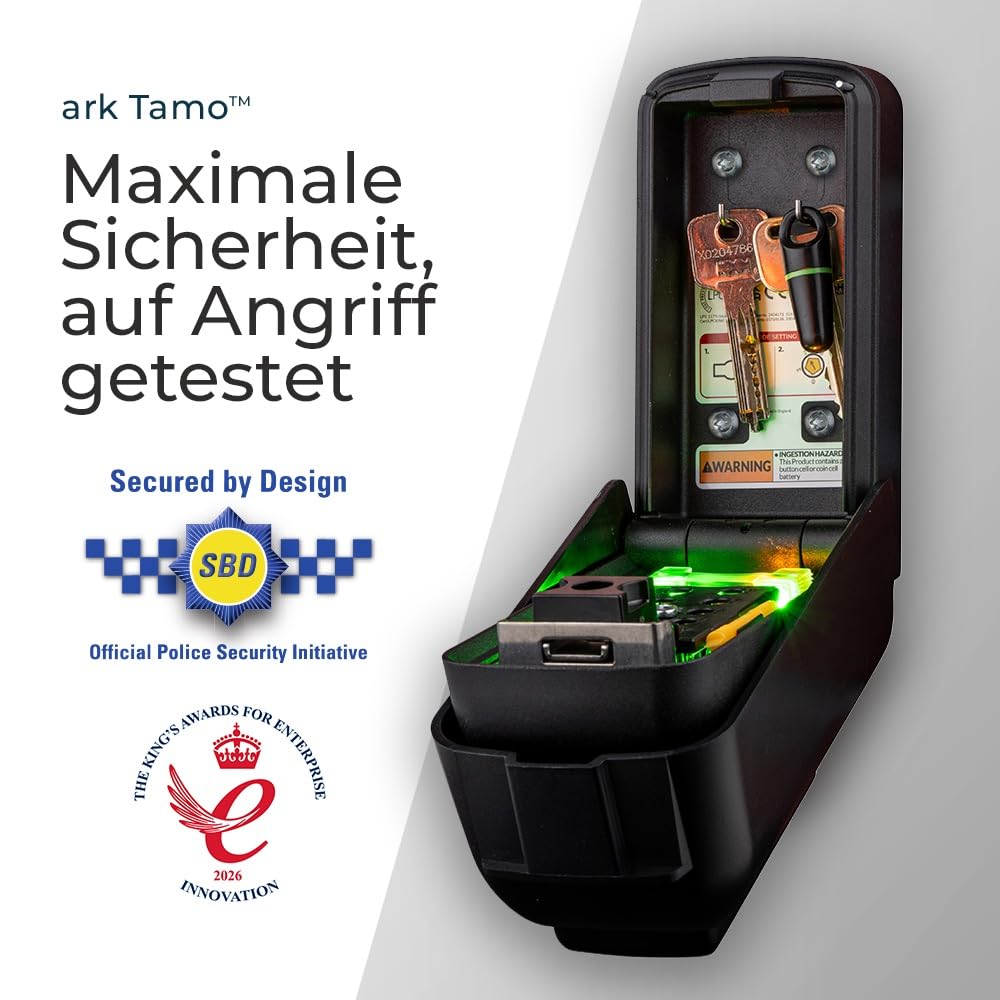 Tamo Schlüsseltresor mit Zahlencode - Schlüsselsafe Aussen - Police Preferred Schlüsseltresor Außen - Schlüsselbox 9,7 Mio. Code-Kombination - ideal für Home, Airbnb und Commercial