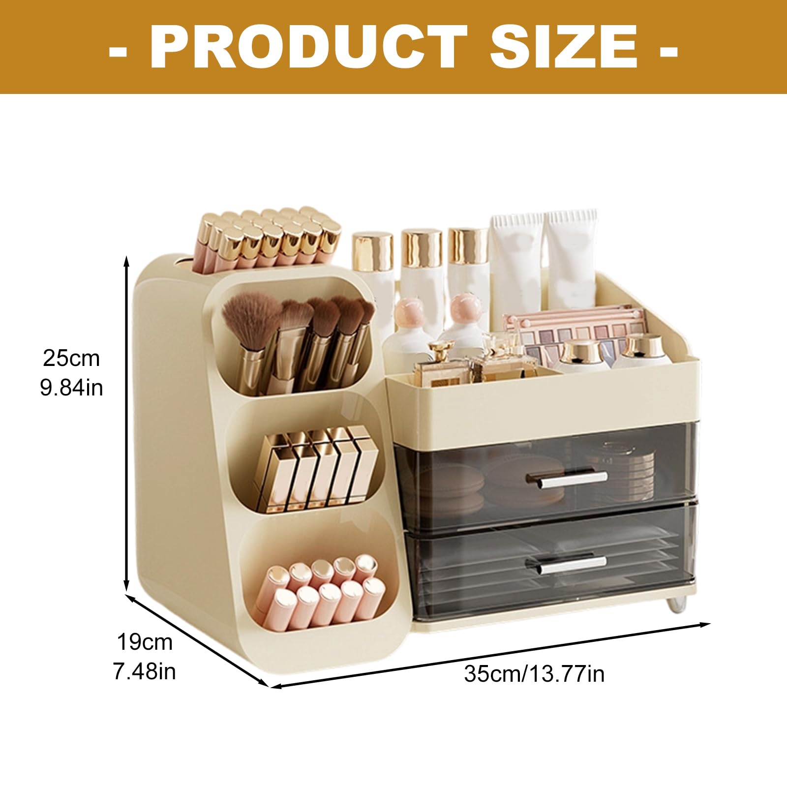 Make up Organizer mit Schubladen für den Schminktisch, geräumige Kosmetikvitrine, perfekte Aufbewahrungslösung für Ihre unverzichtbare Lippenstifthalter Organizer Box