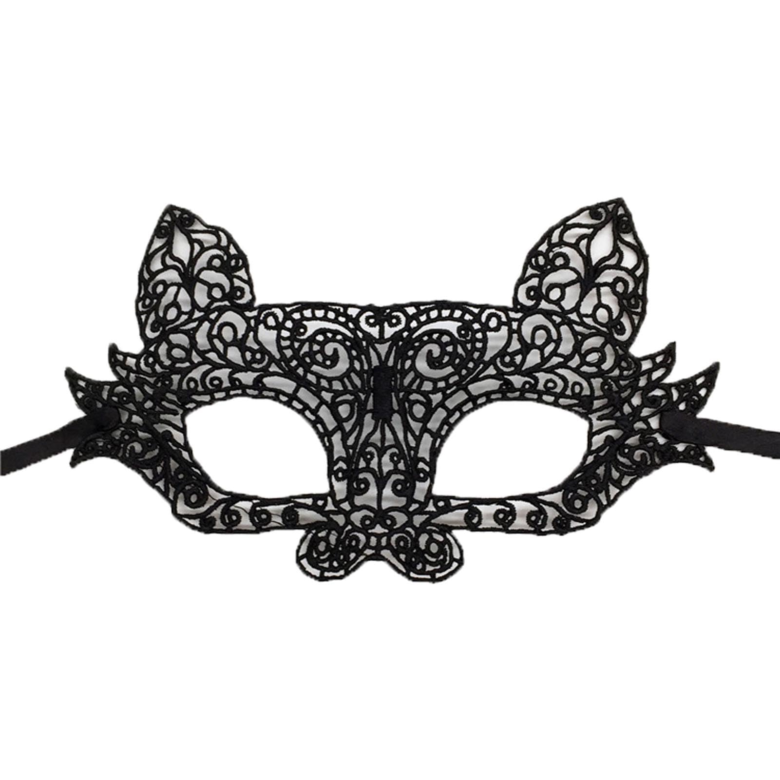 GIRCSS Women Masquerade Mask Lace Venetian Mask, Fox Face Mask Cat Mask Masquerade Mask Halloween Mardi Gras Costume Mask
