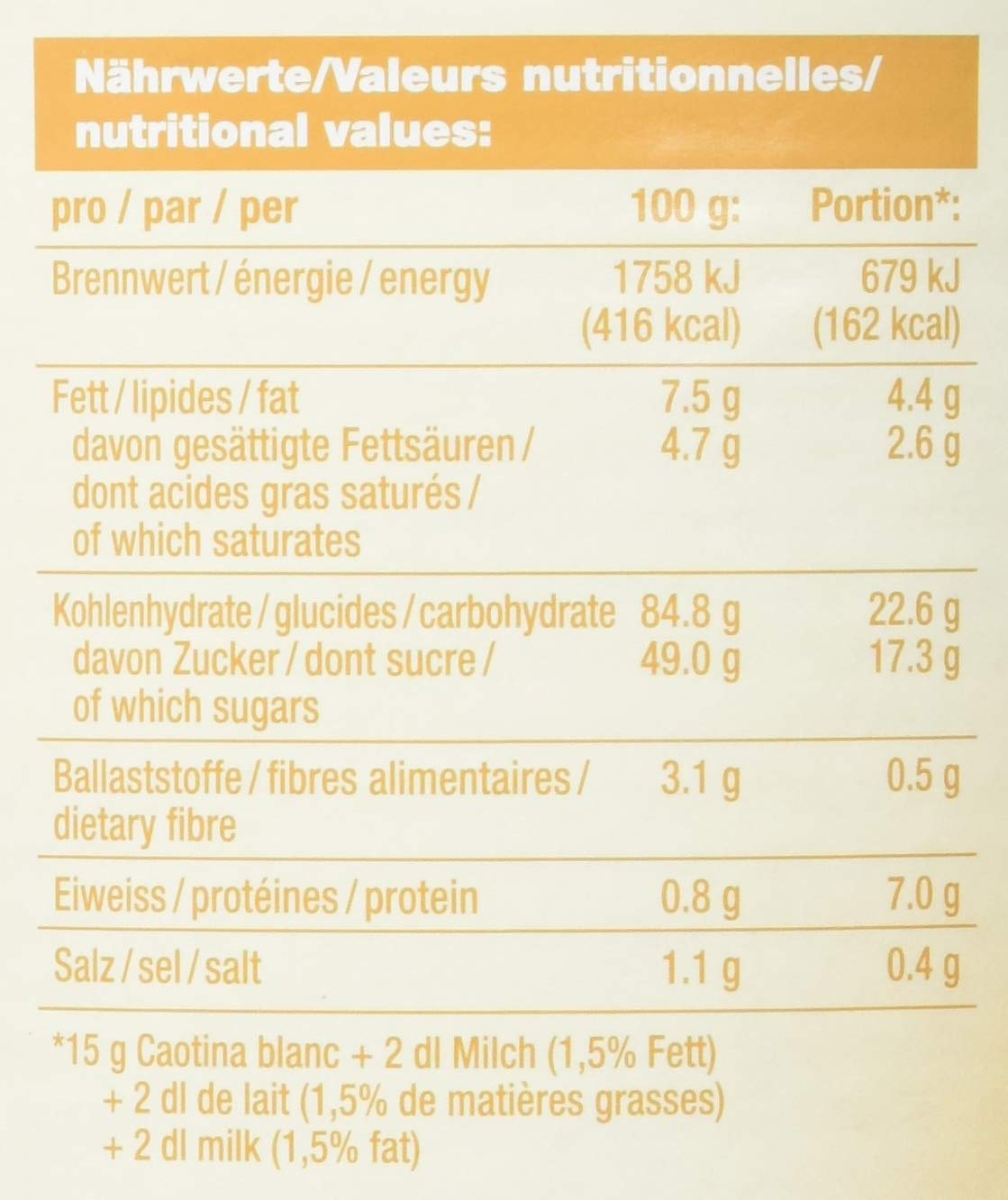 Caotina Blanc Weiße Schokolade Dose 500g, 6er Pack (6 x 500 g)