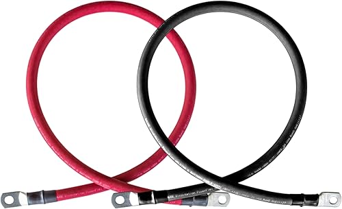 Cables inversores de batería de calibre 20 AWG 20 rojo + negro de cobre puro, cables solares, RV, automóvil, barco, 3 pies 38 pulgadas